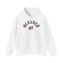 Load image into Gallery viewer, White blessedAF Floral hoodie