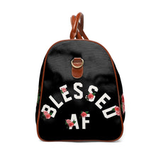 Load image into Gallery viewer, BlessedAF Waterproof Travel Bag — 'Blessed and Fearless' Reversible Duffle for Travel & Gym
