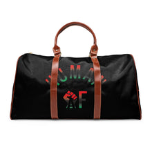 Load image into Gallery viewer, Waterproof Travel Duffel Bag — "Human AF" Empowerment Design
