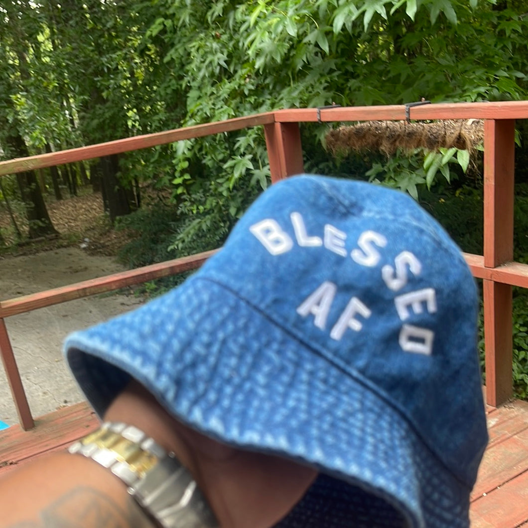 Pre order BlessedAF denim bucket.