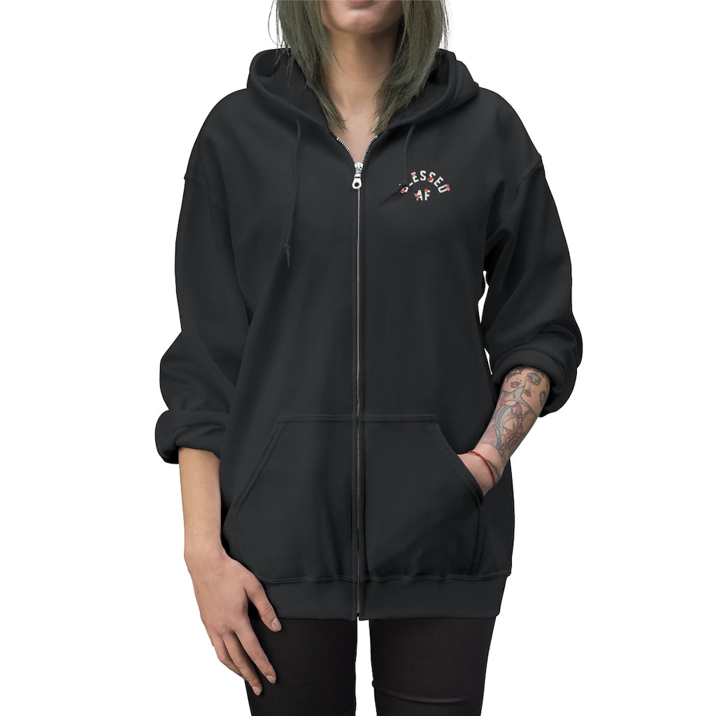 BlessedAF flower Zip Up Hoodie