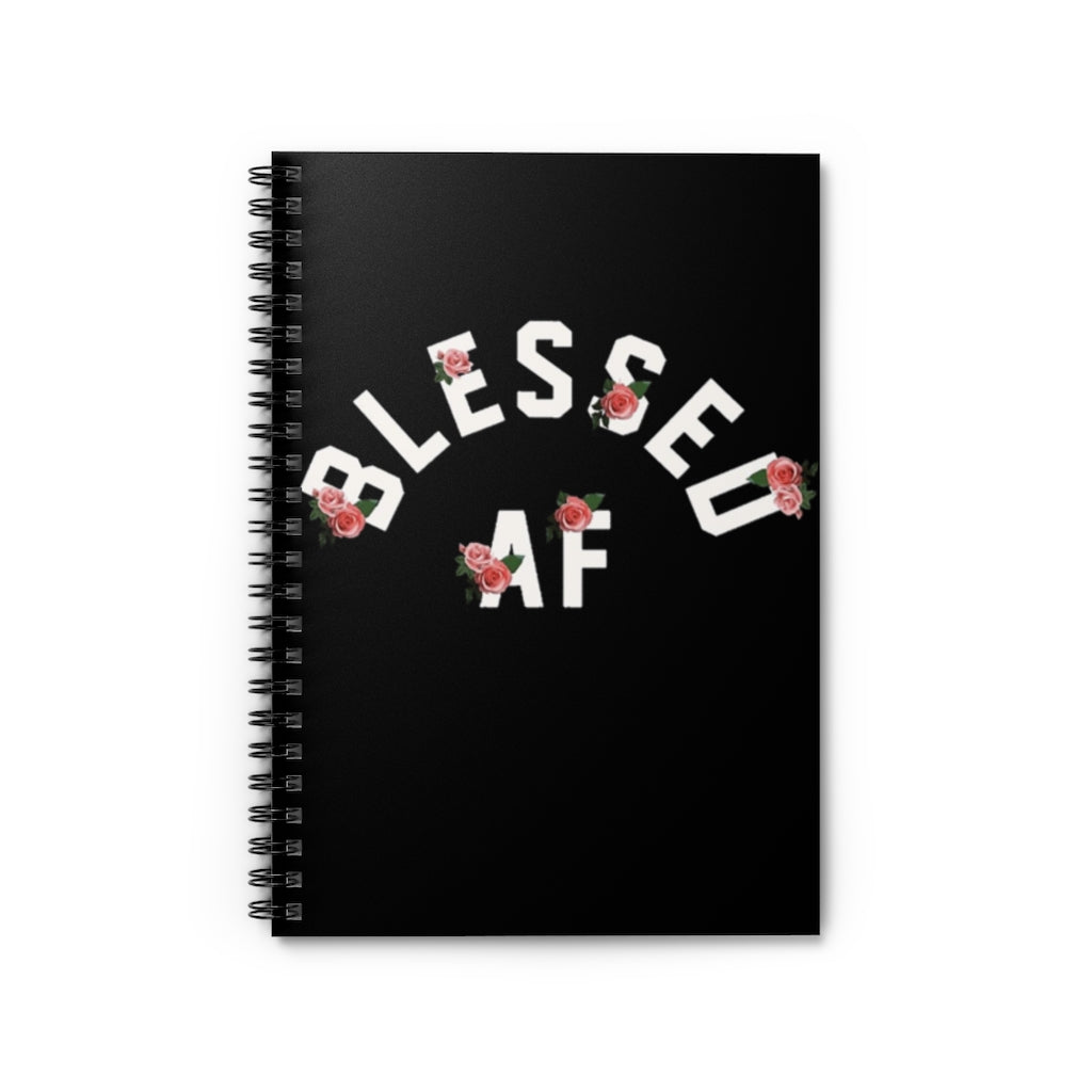 BlessedAF flower Spiral Notebook - Ruled Line