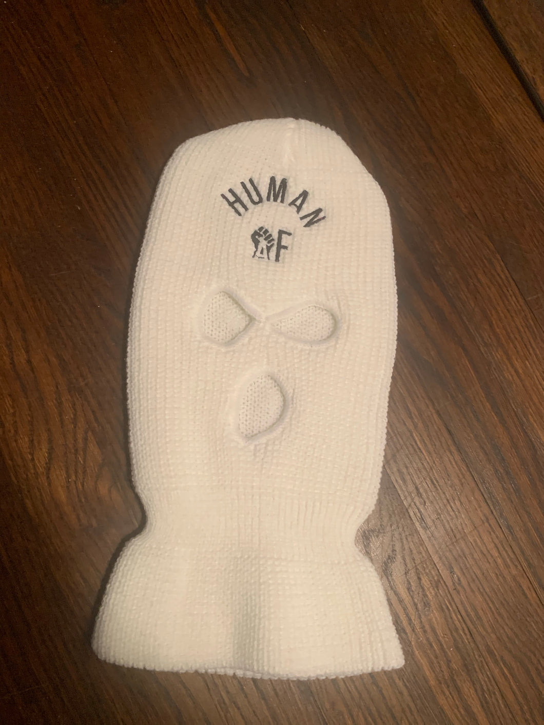 HumanAF white ski mask.